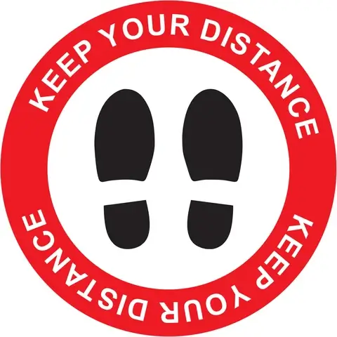 Keep Your Distance - Laminated floor stickers