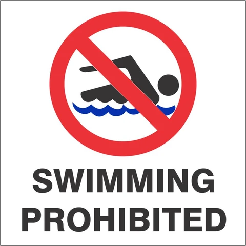 Swimming Prohibited safety sign