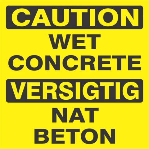 Caution : wet concrete safety sign