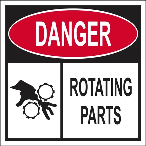 Danger : Beware of Rotating parts safety sign 