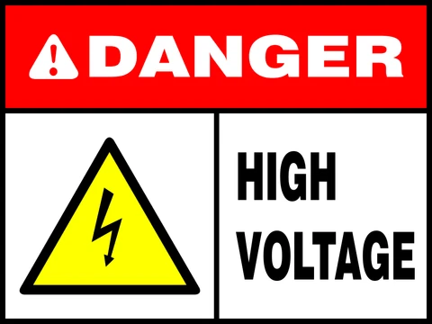 Danger : High Voltage area safety sign