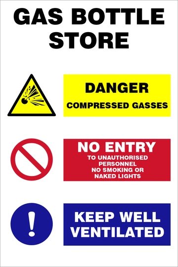 Gas Bottle Store safety sign