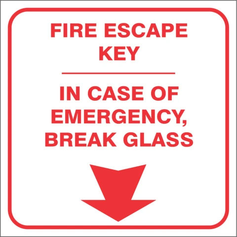 Fire Escape key safety sign