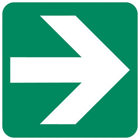 Directional Green Arrow safety sign 