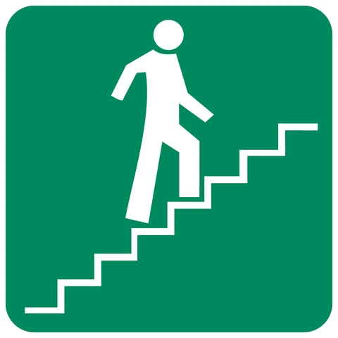 Stairs Going Up (Right) safety sign 