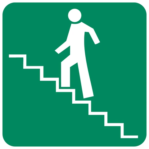 Stairs Going Up (Left) safety sign 