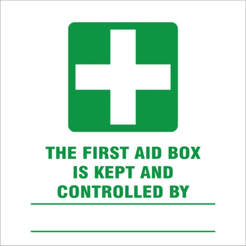 First aid box is kept and controlled by safety sign 
