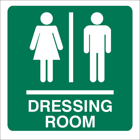 Dressing room combo safety sign