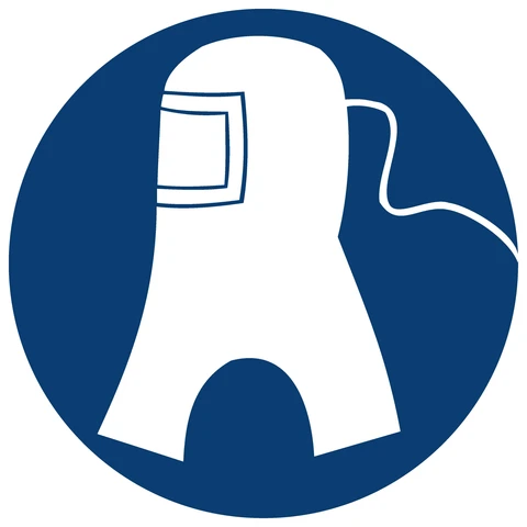 Air-Supplied Hood Shall Be Worn safety sign 