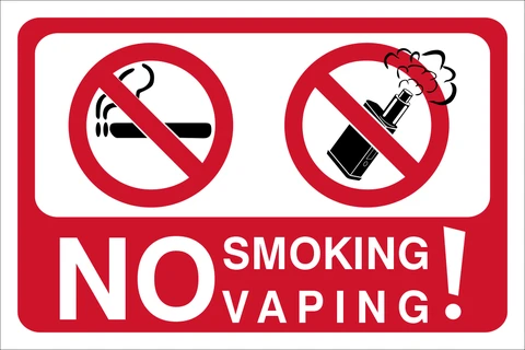No Smoking or vaping safety sign