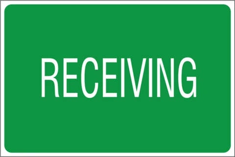 Receiving safety sign 