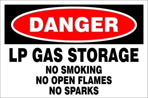 Danger : LPG Gas Storage safety sign