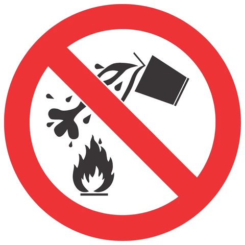 No Water As Extinguishing Agent safety sign 