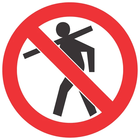 No Carrying Of Long Material safety sign 