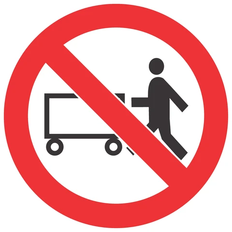 No Hand Trolleys safety sign 