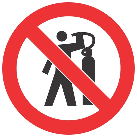 No Use Of Compressed-Air To Dust Body safety sign