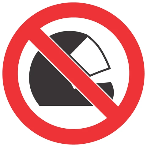 No Wearing Of Safety Helmets safety sign