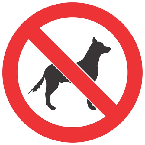 No Dogs safety sign