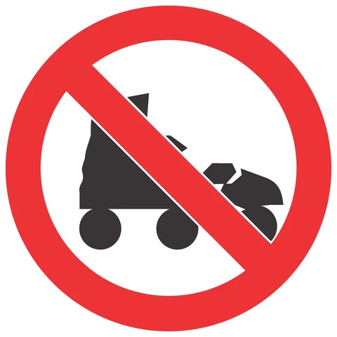 No Roller Skates safety sign