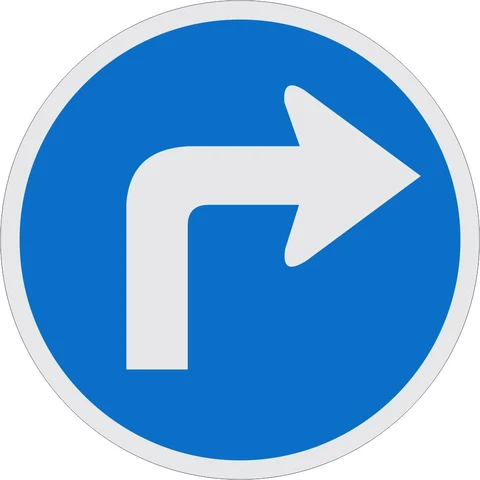SABS Turn Right only road sign 
