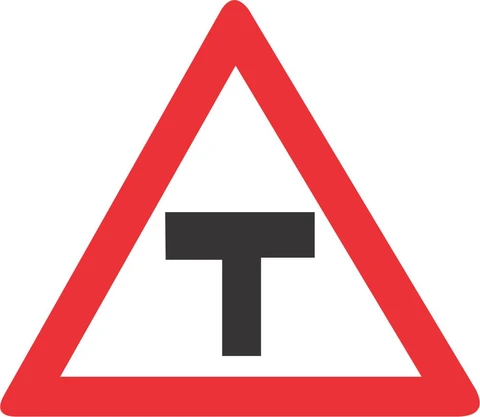 T-Junction road sign 