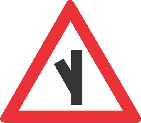 Sharp Junction (Half-Left) road sign