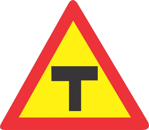 Temporary T-Junction road sign  