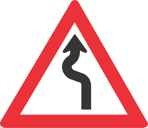 SABS Winding Road (Left - Right) road sign