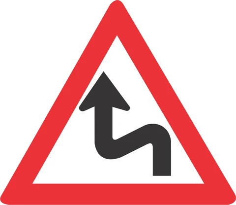 SABS Combined Curves (Left - Right) road sign 