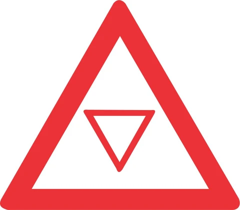 SABS Traffic Control "Yield" Ahead road sign