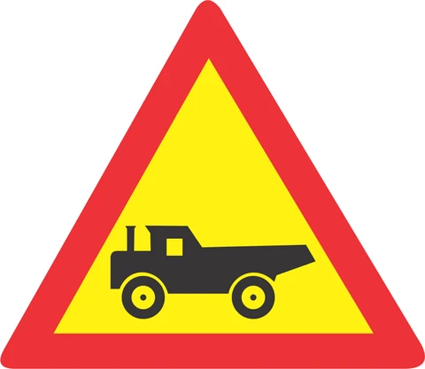 SABS Construction Vehicle Crossing road sign